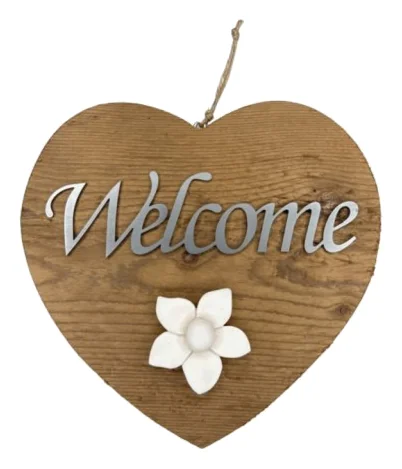 Welcome con decorazione — decorazione artigianale Gusat