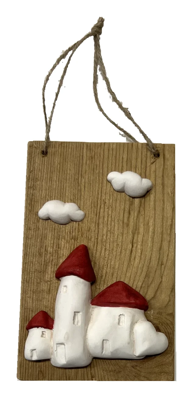 Villaggio con stella cuore — decorazione artigianale Gusat