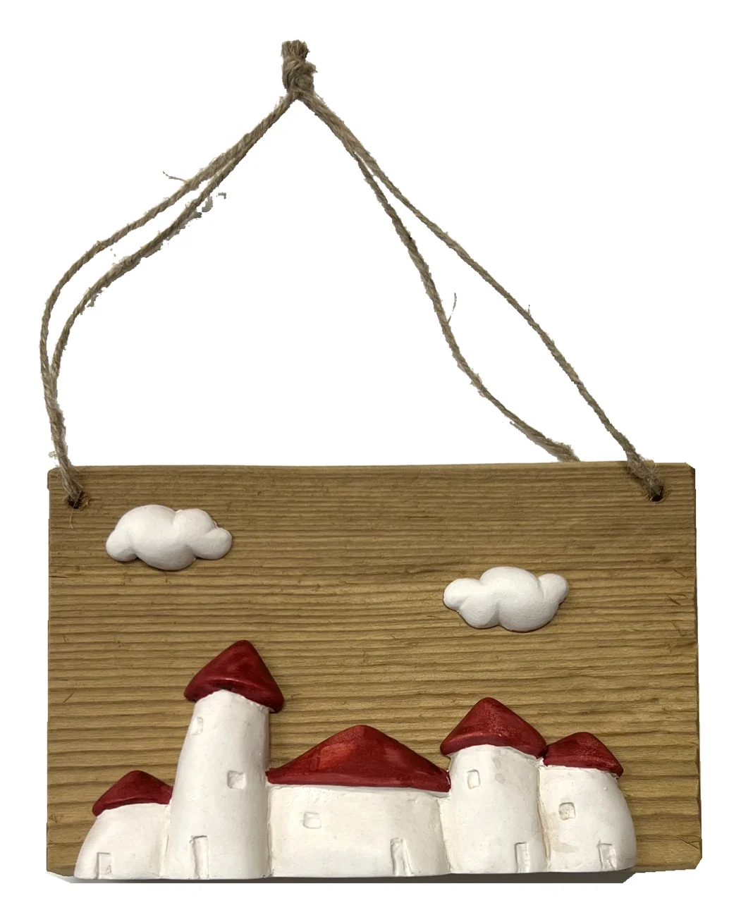 Villaggio con casette — decorazione artigianale Gusat