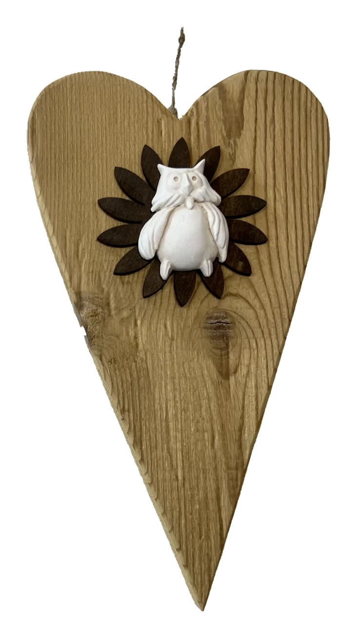 Gufo addormentato — decorazione artigianale Gusat