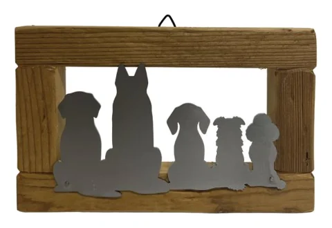 Cani 3 da appendere — decorazione artigianale Gusat