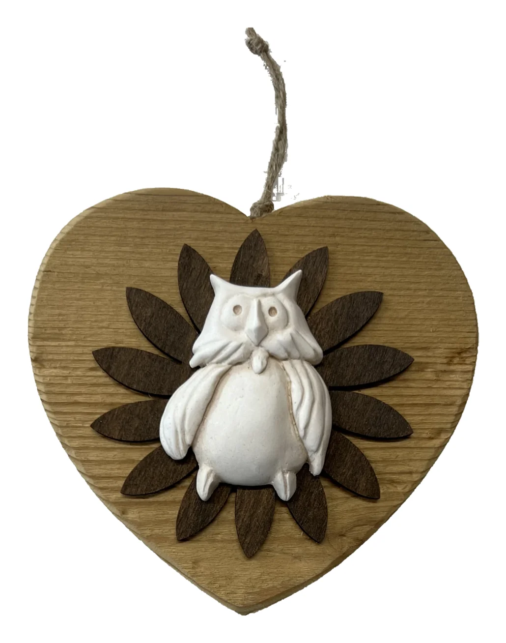 Gufo addormentato — decorazione artigianale Gusat