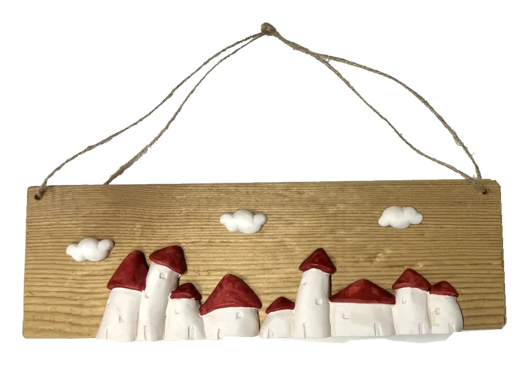 Villaggio con casette 4 — decorazione artigianale Gusat