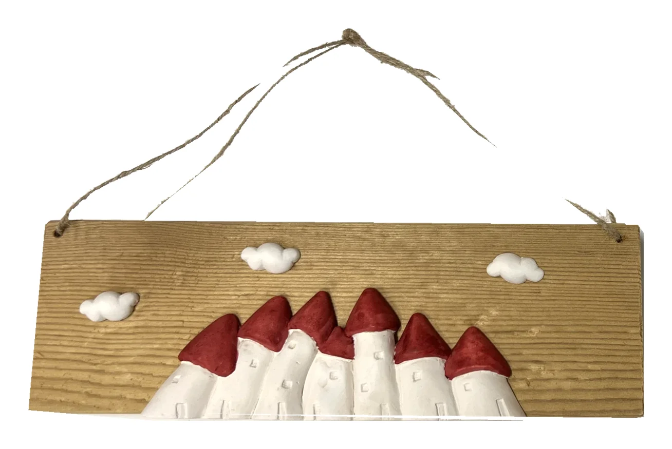 Villaggio con casette 3 — decorazione artigianale Gusat