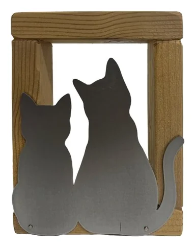 Gatti 2 da appoggio — decorazione artigianale Gusat