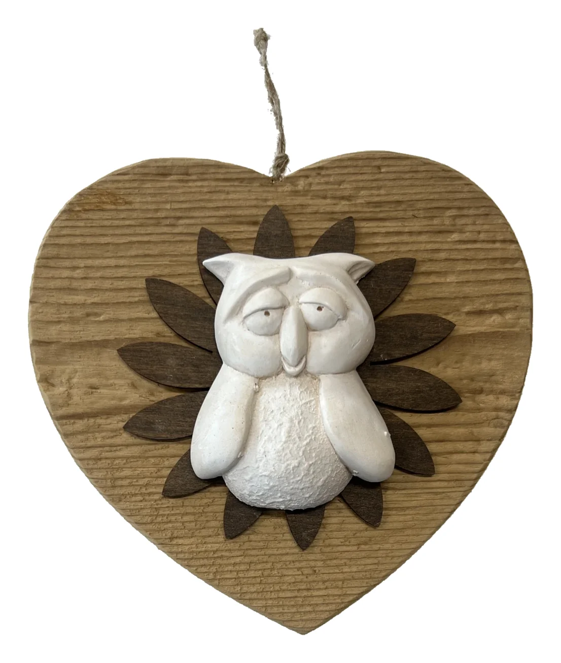 Gufo addormentato — decorazione artigianale Gusat
