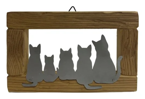 Gatti 3 da appendere — decorazione artigianale Gusat