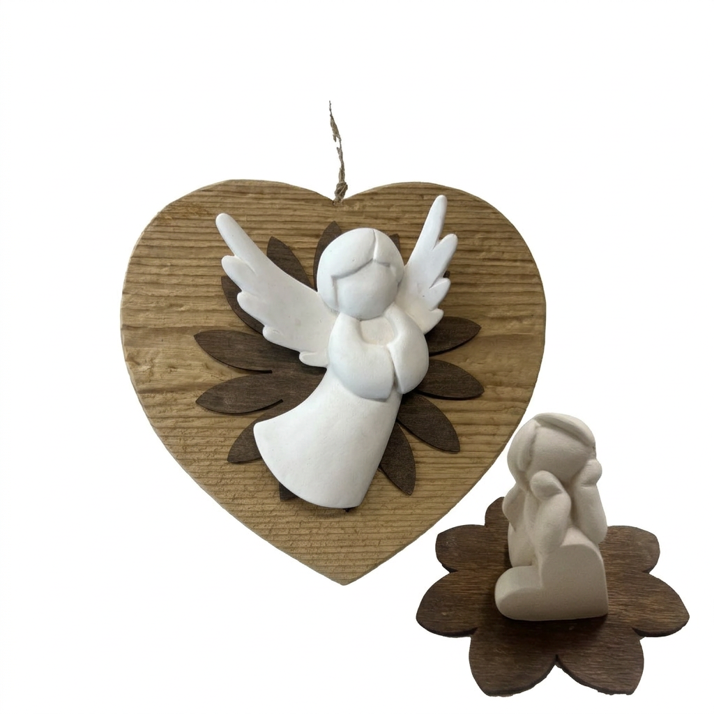 Porta Tea-Light con angelo curvo, copertina Box Angeli